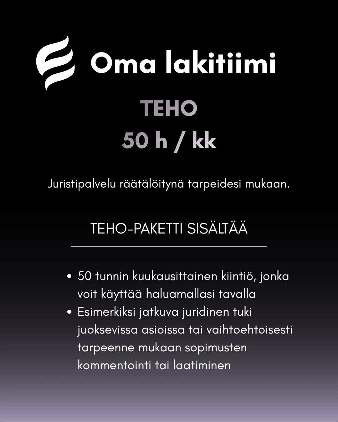 Teho-tilausmallin palvelukuvaus